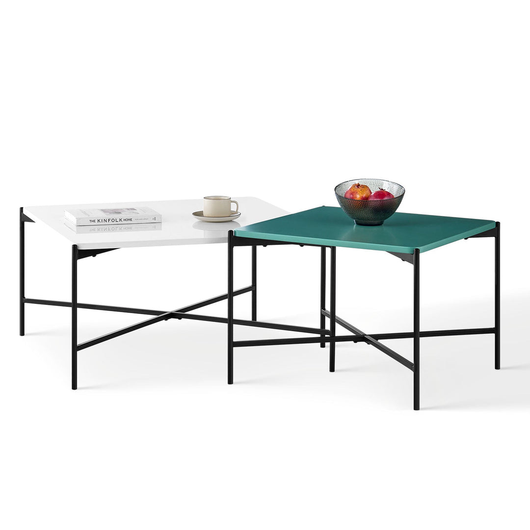 Arol 2 - Piece High Gloss Square Nesting Coffee Table Set - Clipop Furniture