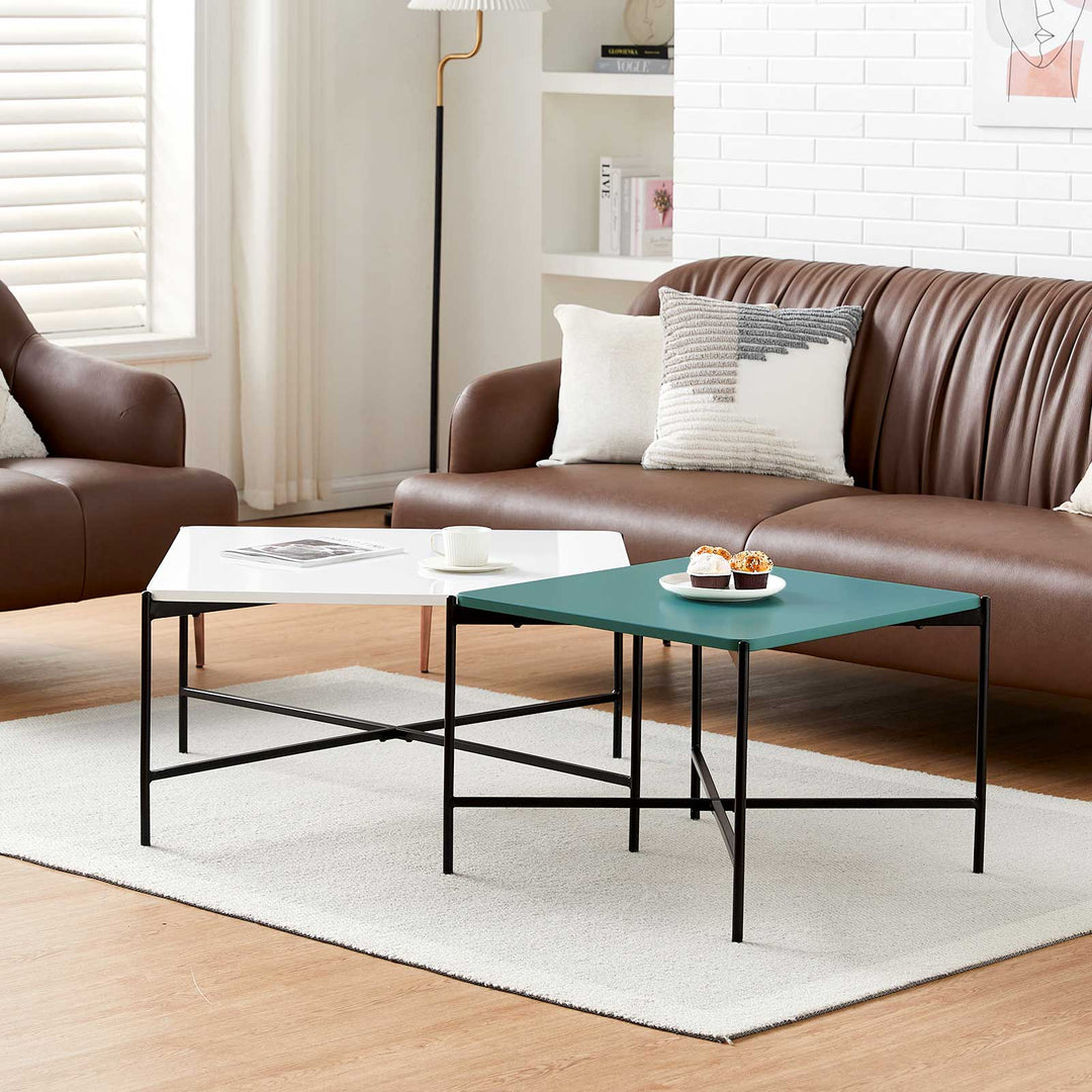 Arol 2 - Piece High Gloss Square Nesting Coffee Table Set - Clipop Furniture