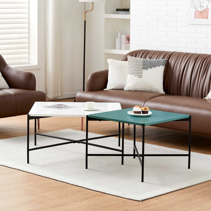 Arol 2 - Piece High Gloss Square Nesting Coffee Table Set - Clipop Furniture