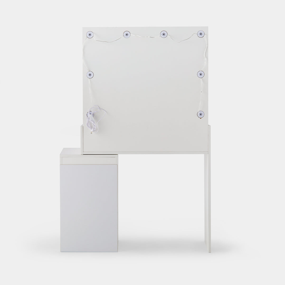 Aurora LED Lights Vanity Dressing Table Set [Glass Desktop&Glass Door]