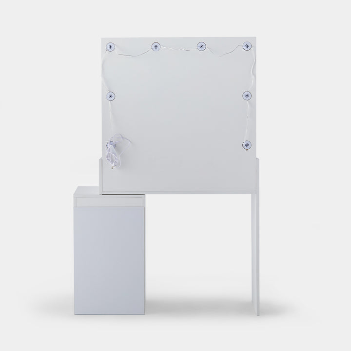 Aurora LED Lights Vanity Dressing Table Set [Glass Desktop]