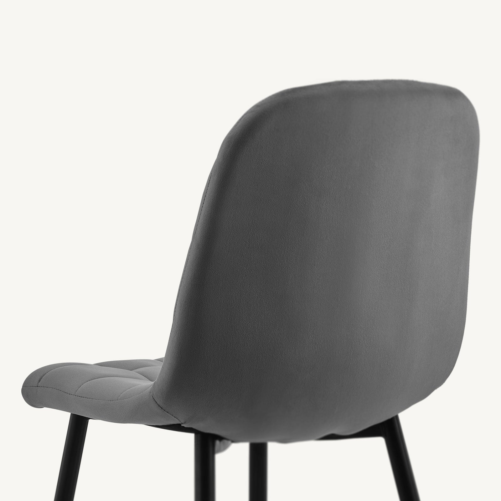 the sleek backrest of Carson grey dining chair