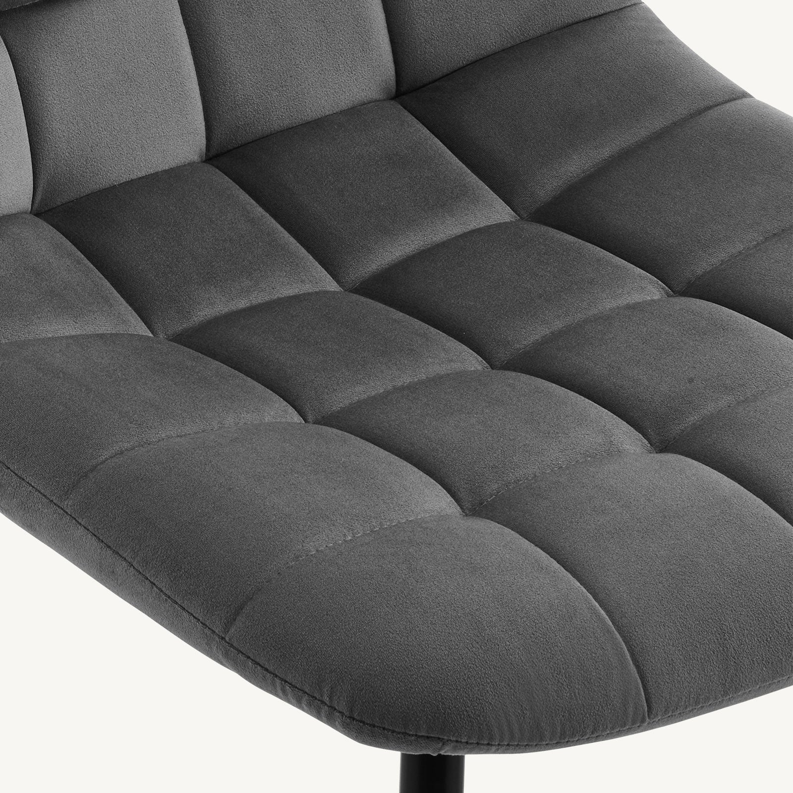 the rich velvet texture of Carson grey velvet dining Chair's seat