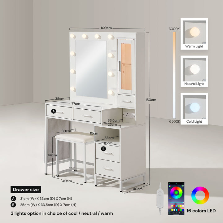 Cerina Dressing Table Set - Clipop Furniture