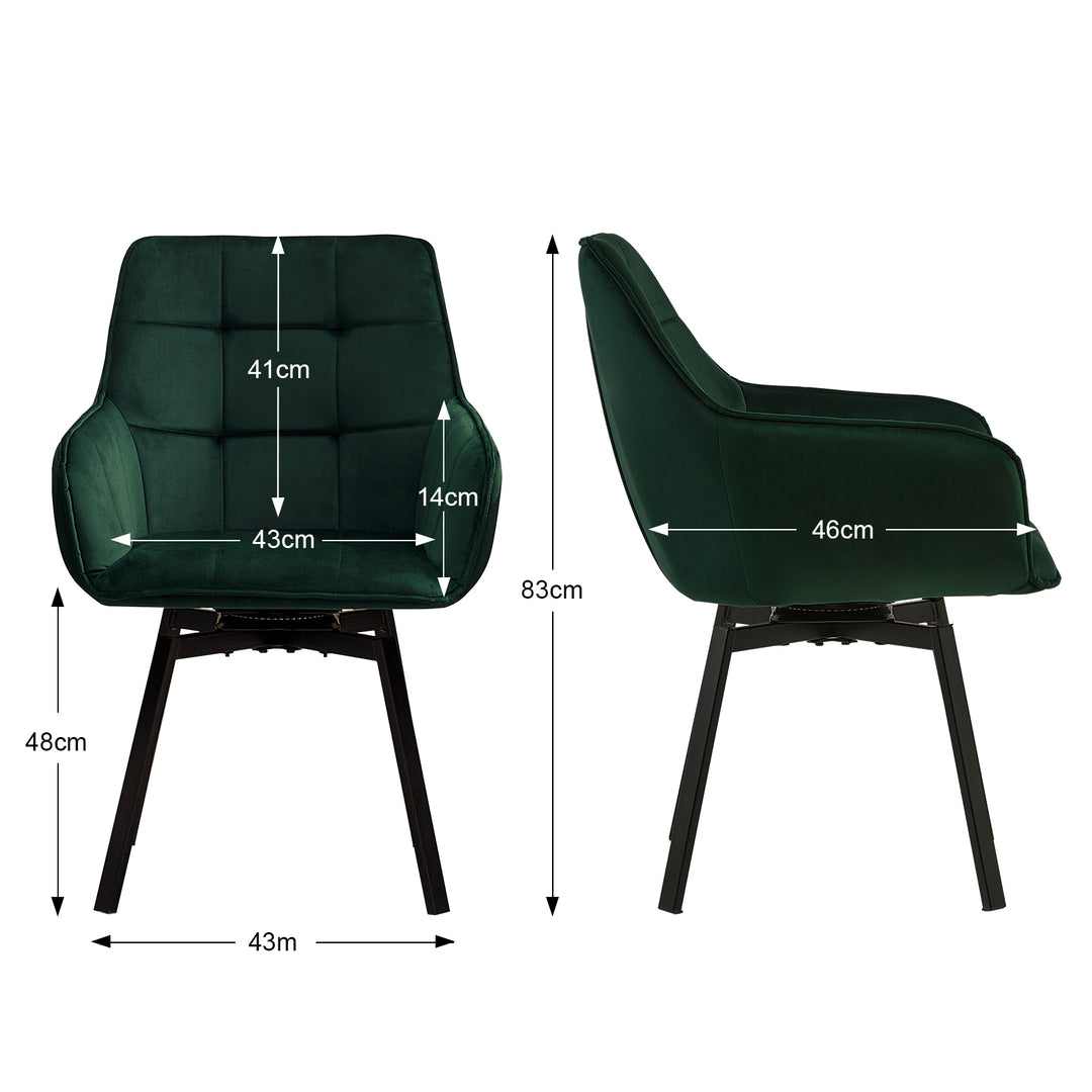 Danyl Velvet Swivel Dining Chair