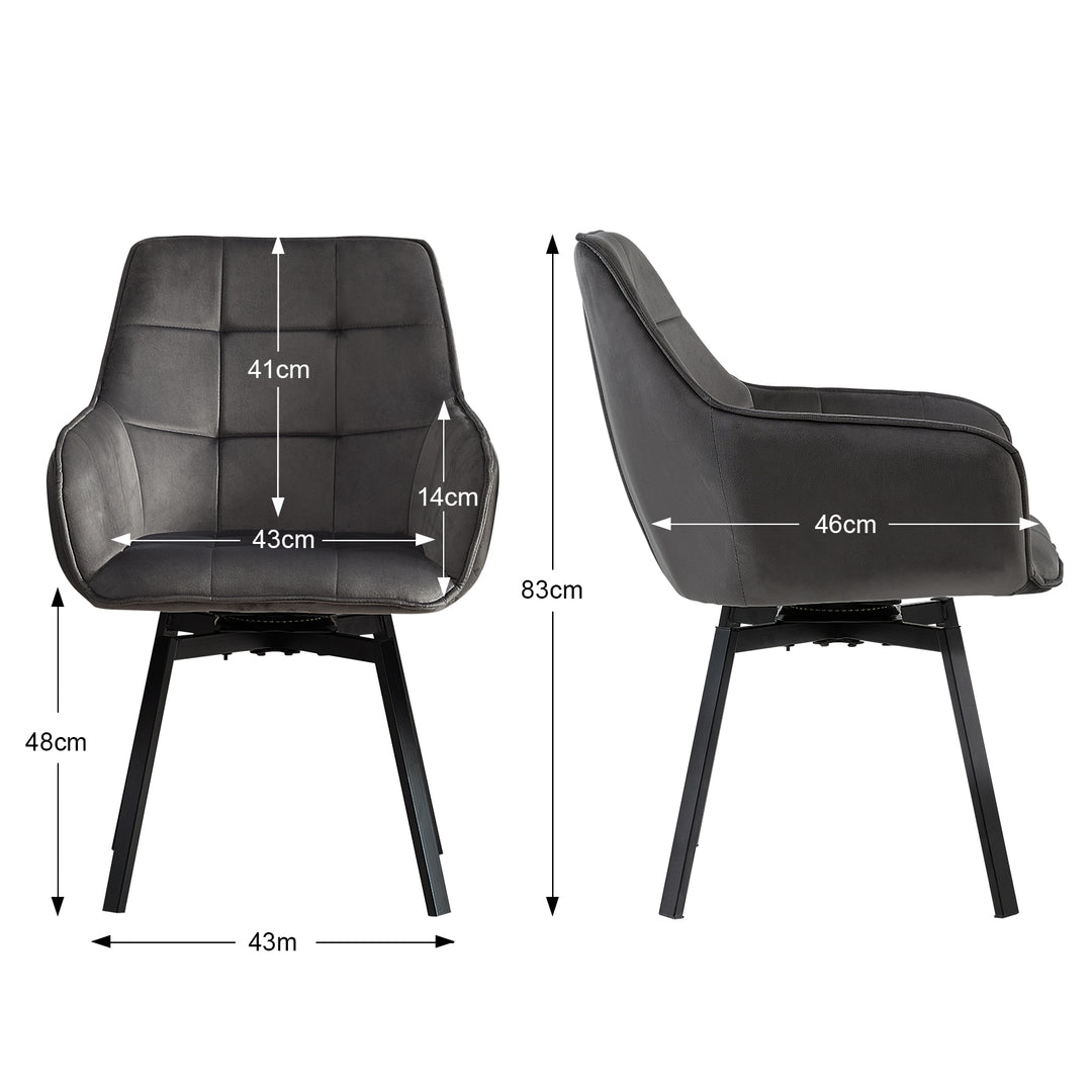 Danyl Velvet Swivel Dining Chair