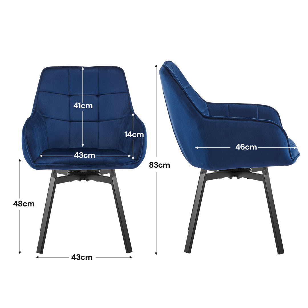 Danyl Velvet Swivel Dining Chair