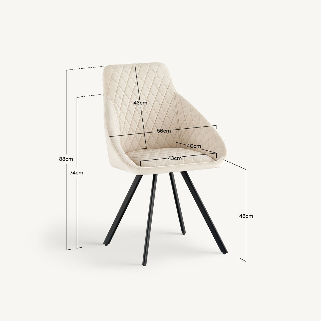 Deluna Velvet Dining Chair - Clipop Furniture