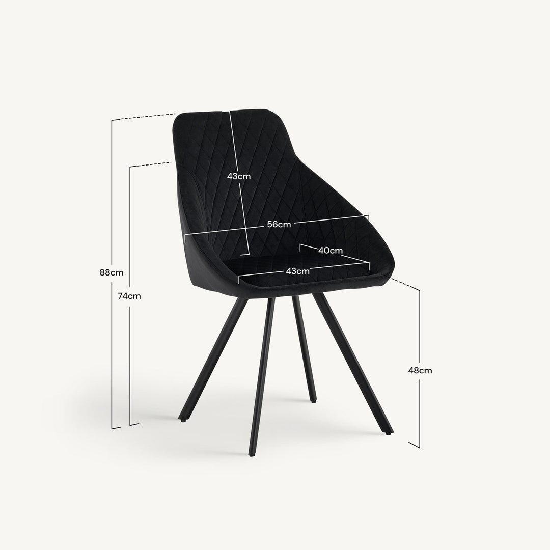 Deluna Velvet Dining Chair - Clipop Furniture