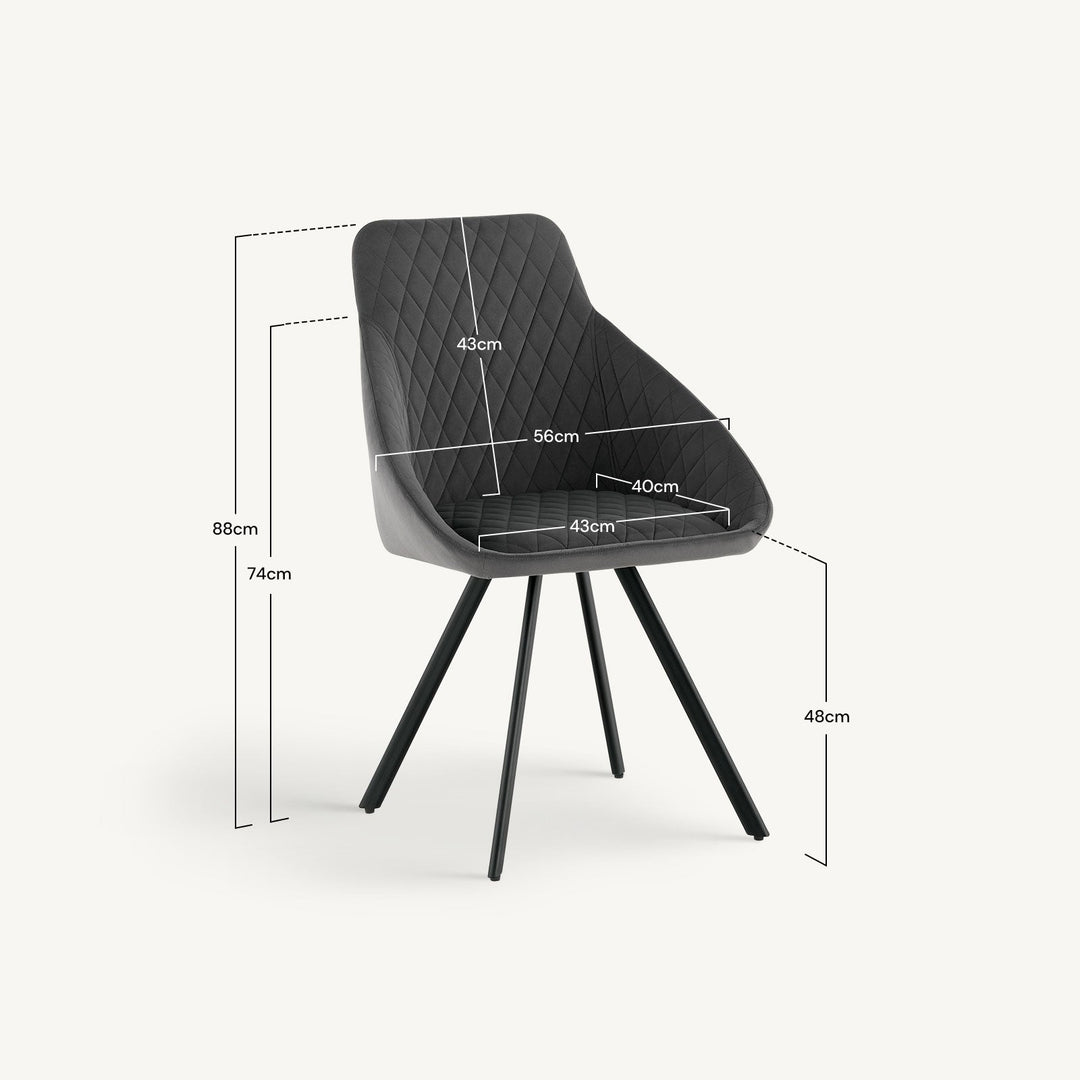 Deluna Velvet Dining Chair - Clipop Furniture