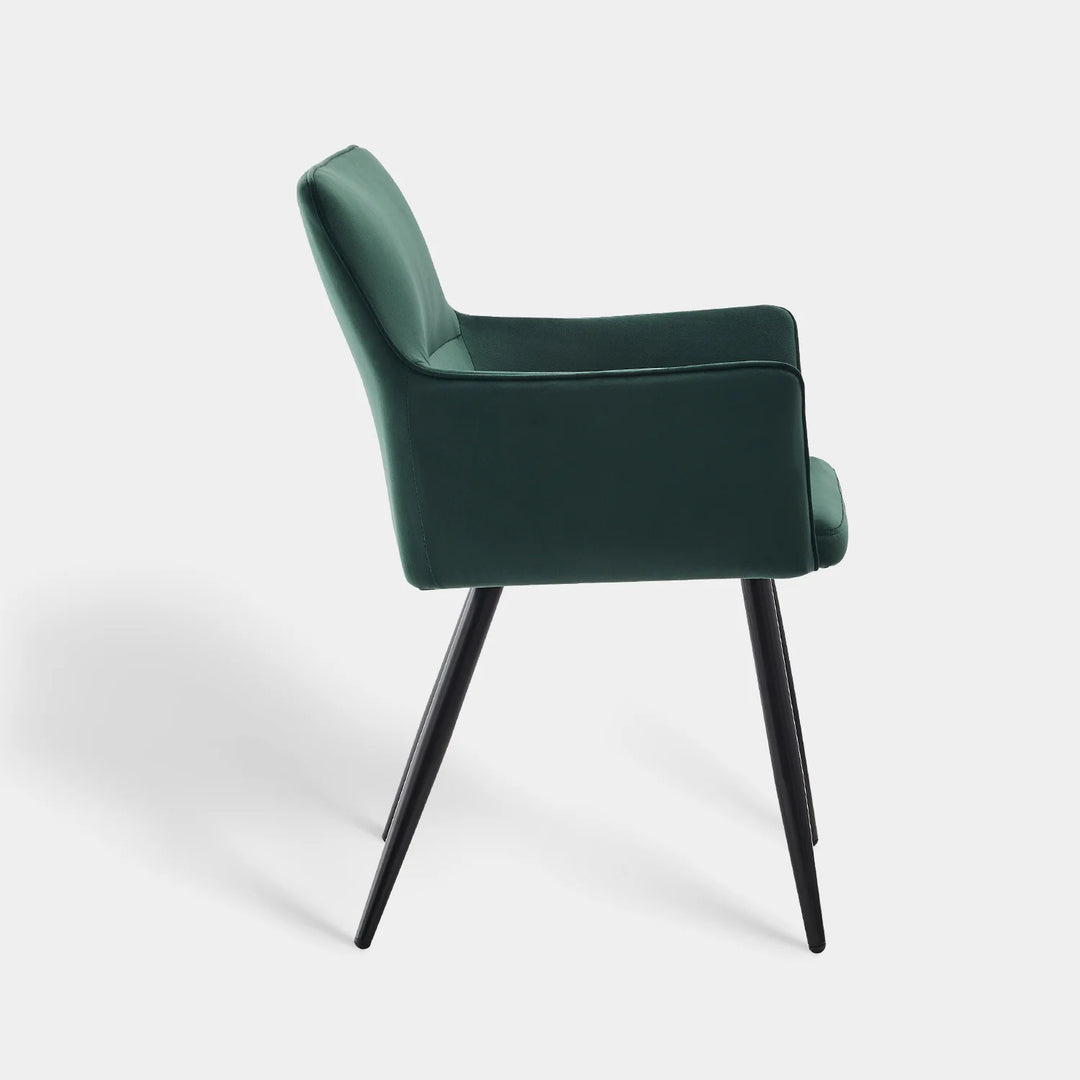 Ebern Velvet Armchairs in Green 1