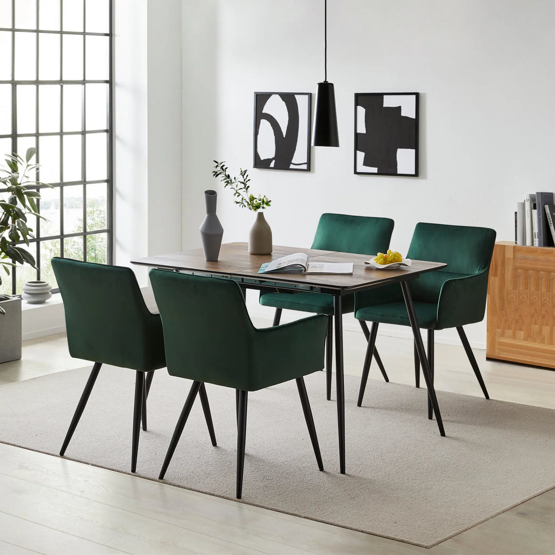 Ebern Velvet Armchairs in Green 5