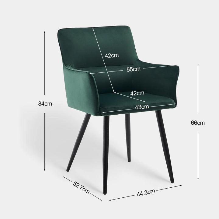 Ebern Velvet Armchairs in Green Dimensions