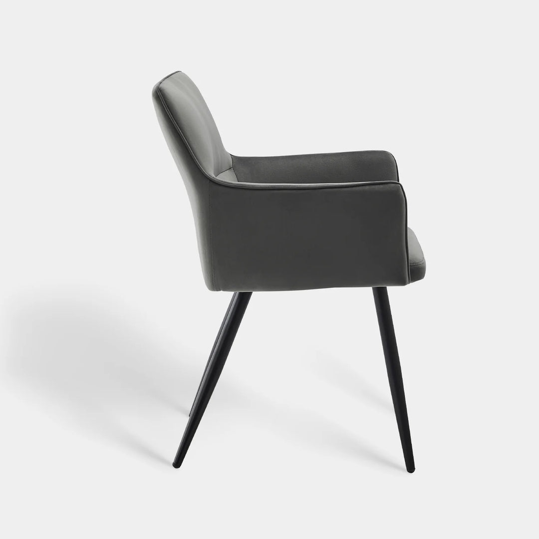 Ebern Velvet Armchairs in Grey 1