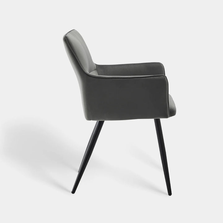 Ebern Velvet Armchairs in Grey 1