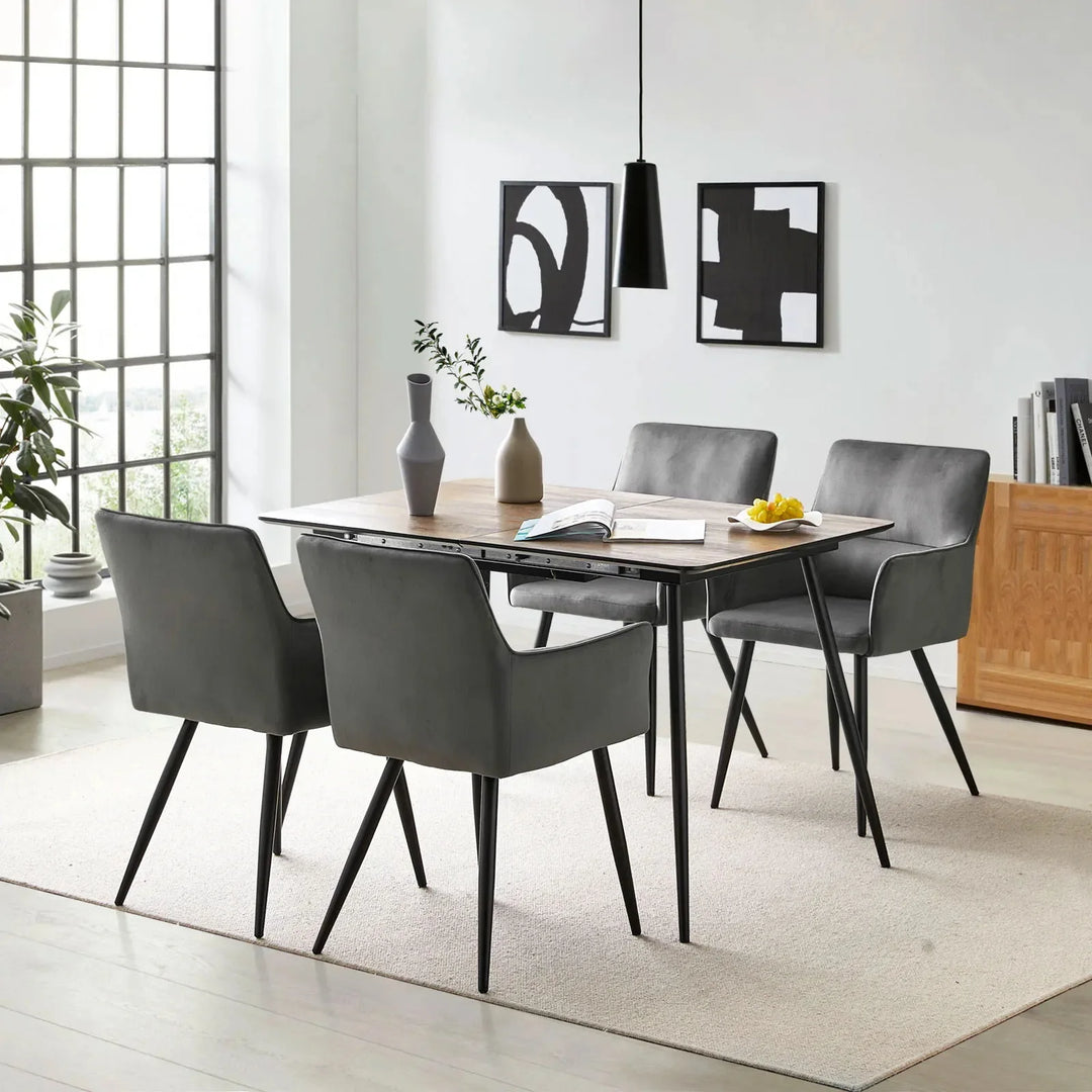 Ebern Velvet Armchairs in Grey 3