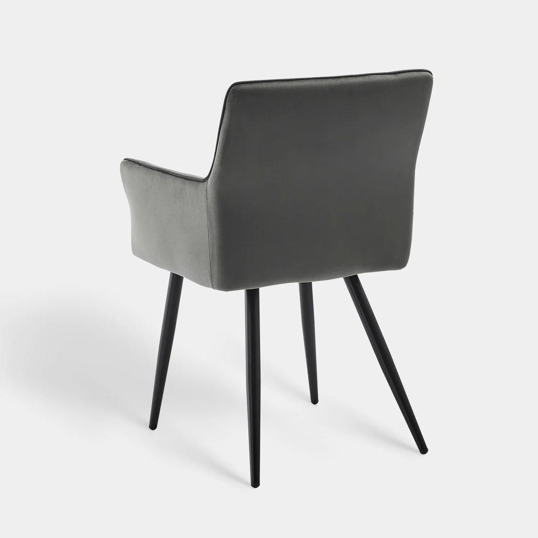 Ebern Velvet Armchairs in Grey 7