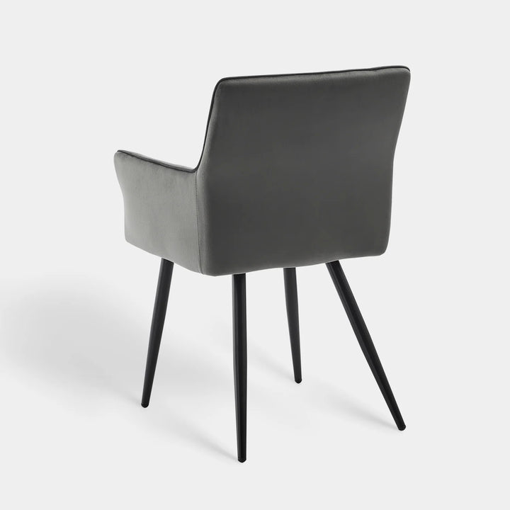 Ebern Velvet Armchairs in Grey 7