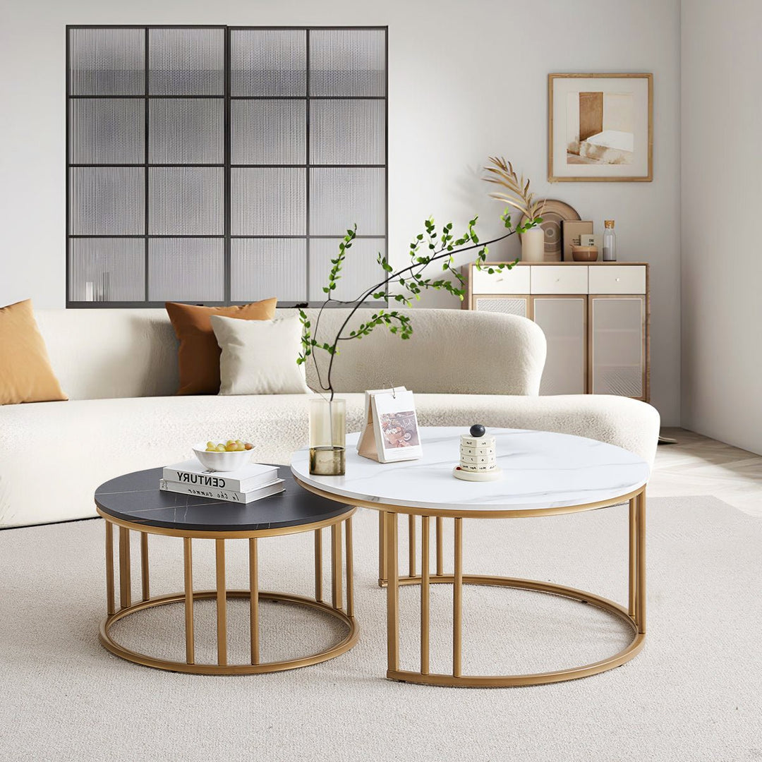 Lepore Marble Nesting Coffee Table Set - Clipop Furniture