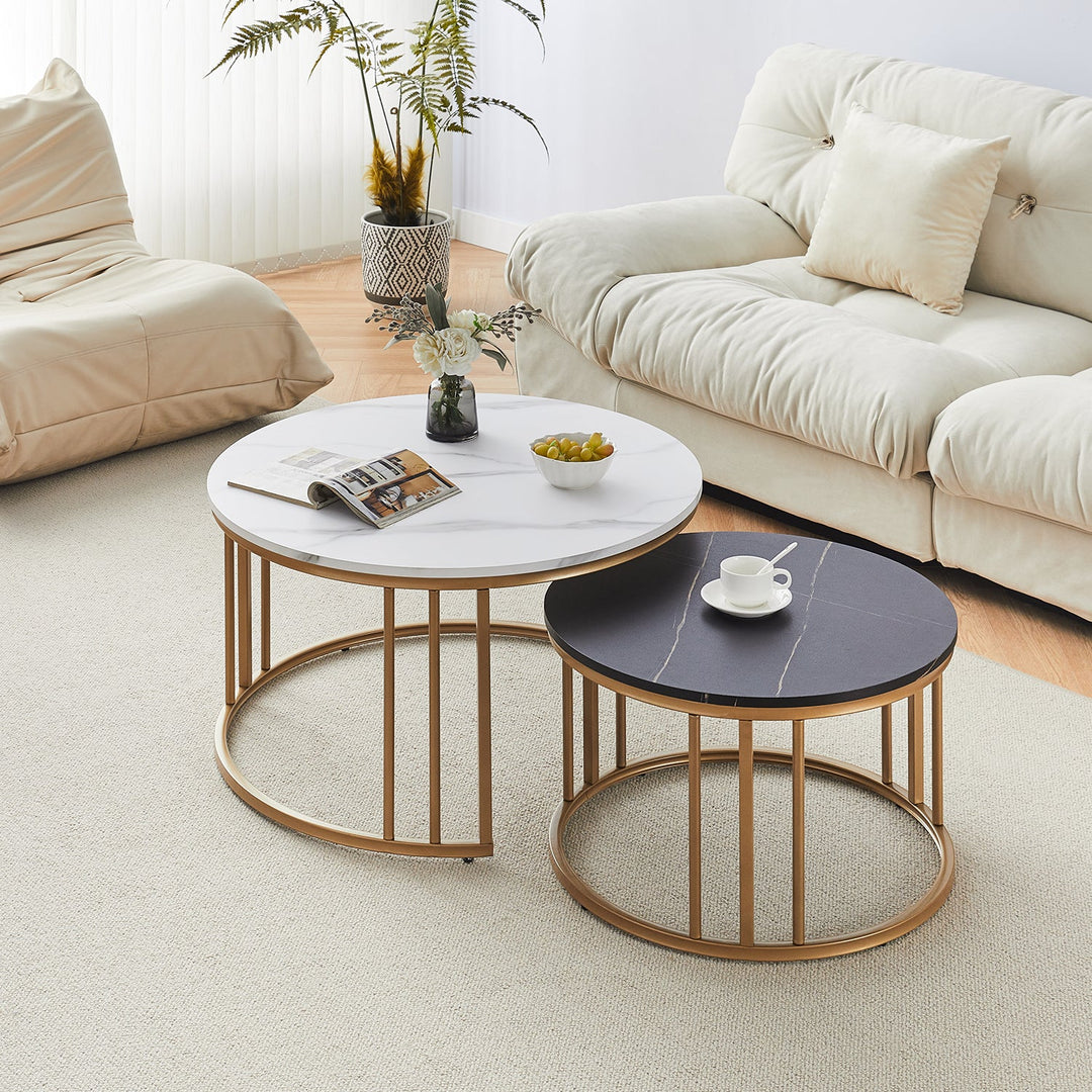 Lepore Marble Nesting Coffee Table Set - Clipop Furniture