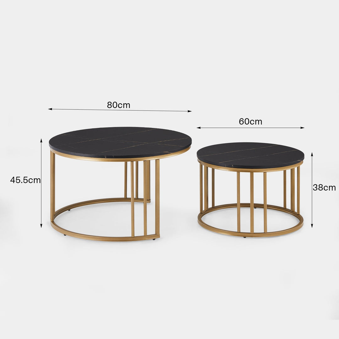 Lepore Marble Nesting Coffee Table Set - Clipop Furniture