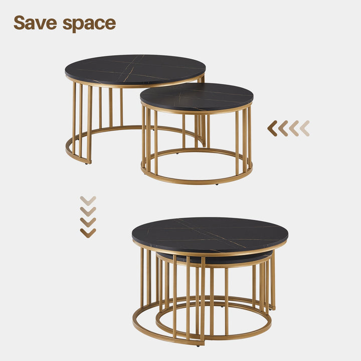 Lepore Marble Nesting Coffee Table Set - Clipop Furniture