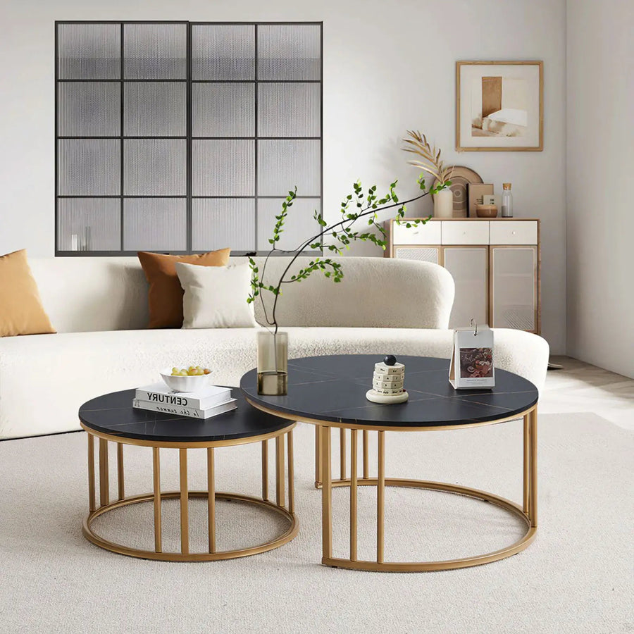 Lepore Marble Nesting Coffee Table Set - Clipop Furniture