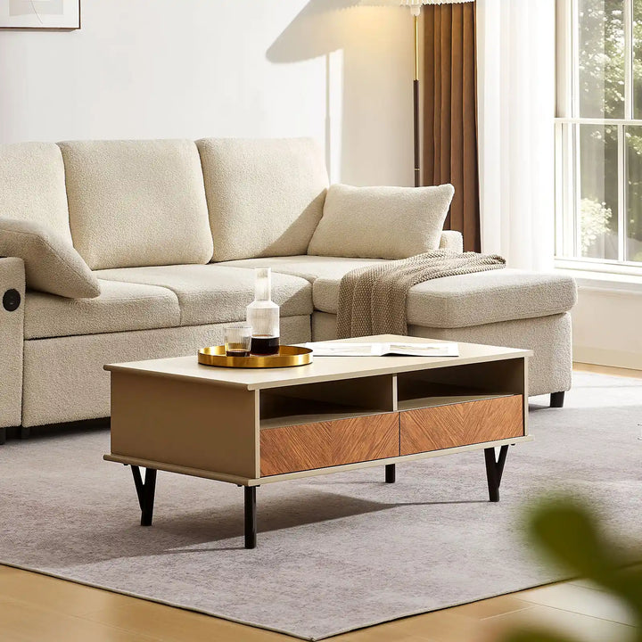 Milano Coffee Table placed in front of a sofa in the living room