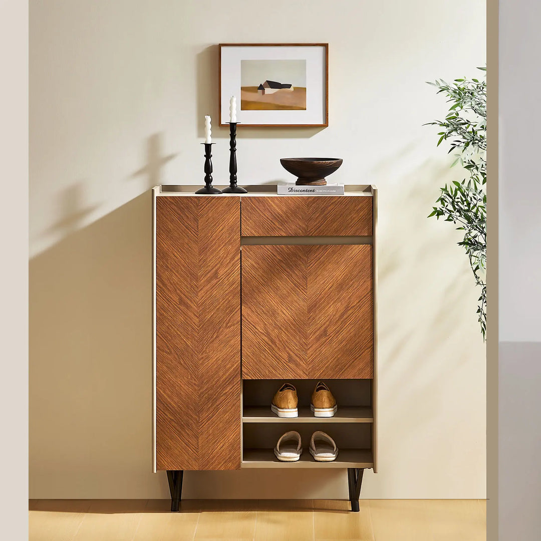 Milano Shoe Storage Cabinet placed in a bright living room hallway