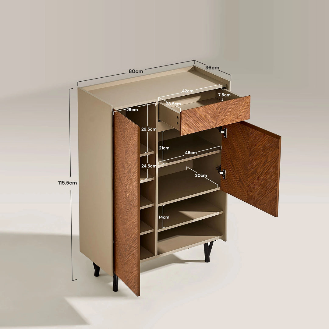 Milano Shoe Storage dimensions reference image