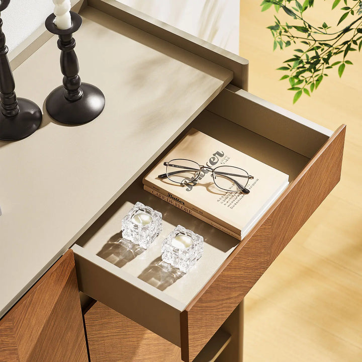 Top view showing Milano Shoe Storage drawer opened