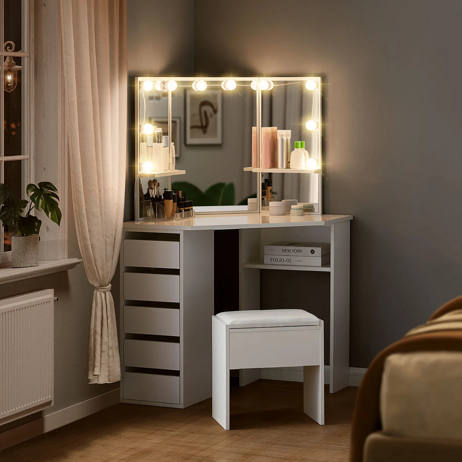Dressing Table with Hollywood Mirror and Light