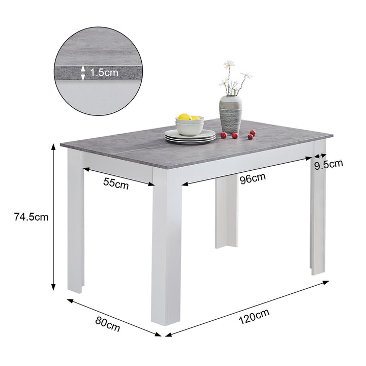 Bruce Modern Rectangle Grey Kitchen Dining Table for 4 6 Seater | CLIPOP