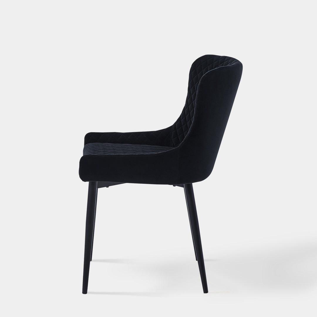 Dundas Retro Velvet Side Dining Chairs for Kitchen Lounge | CLIPOP