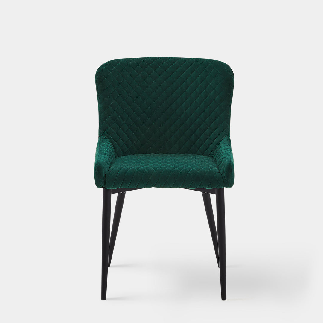 Dundas Retro Velvet Side Dining Chairs for Kitchen Lounge | CLIPOP