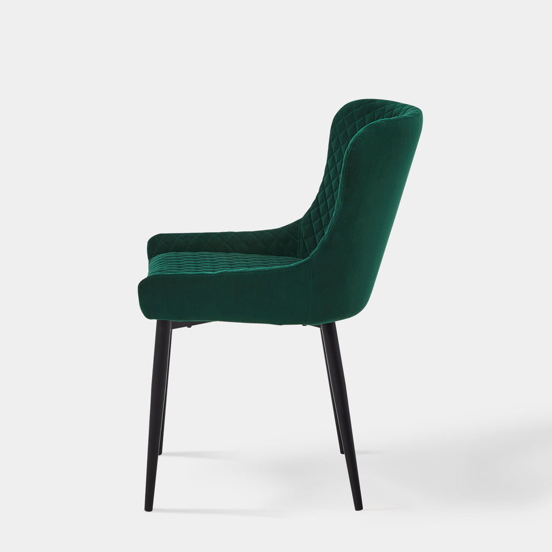 Dundas Retro Velvet Side Dining Chairs for Kitchen Lounge | CLIPOP