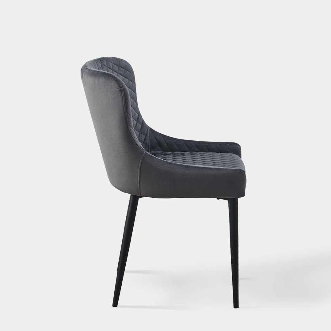 Dundas Retro Velvet Side Dining Chairs for Kitchen Lounge | CLIPOP