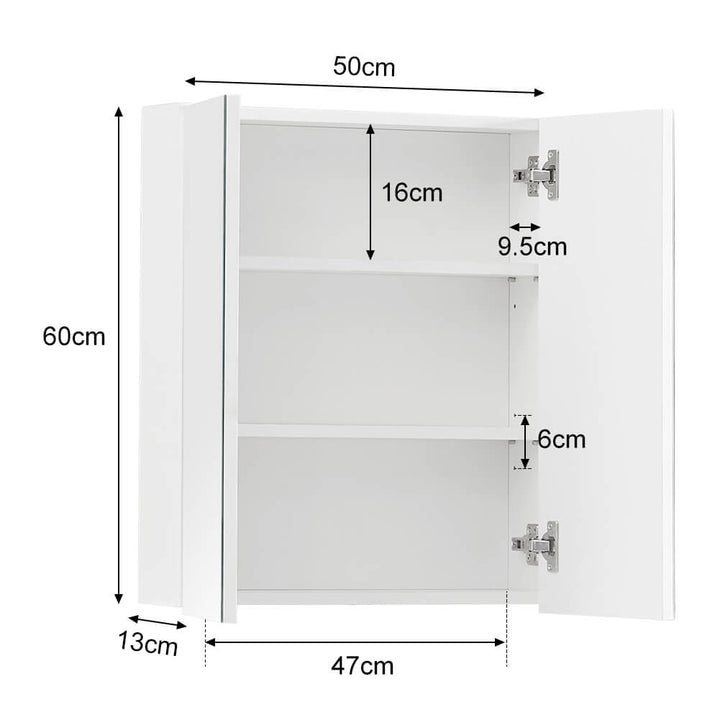 White Wall Mirror Cabinet Bathroom 2 Door | CLIPOP