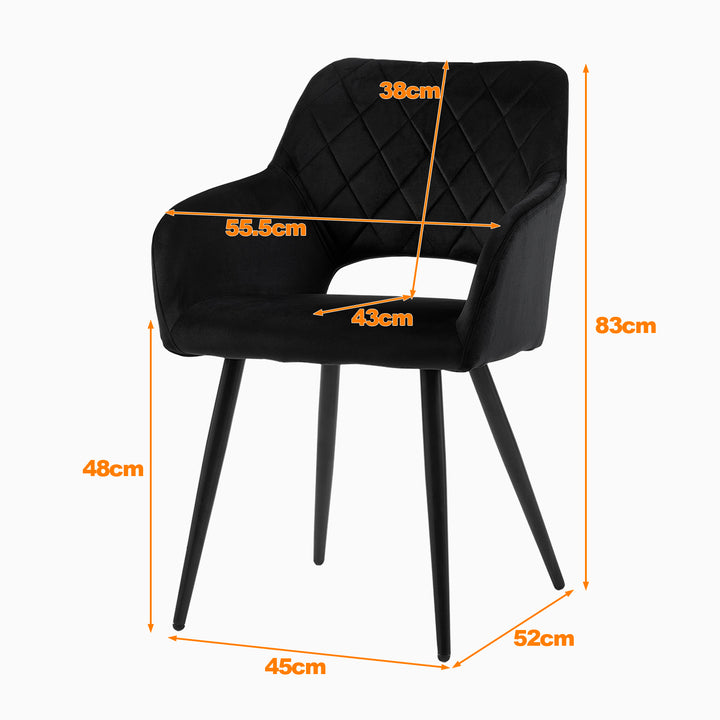 Kieran Dining Chairs [Set of 2] [Velvet]