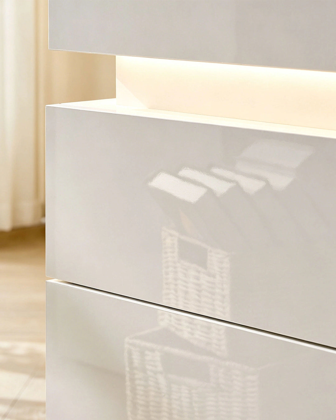 Kumar Bedside Table with RGB Lighting & Charging [2 Drawers]
