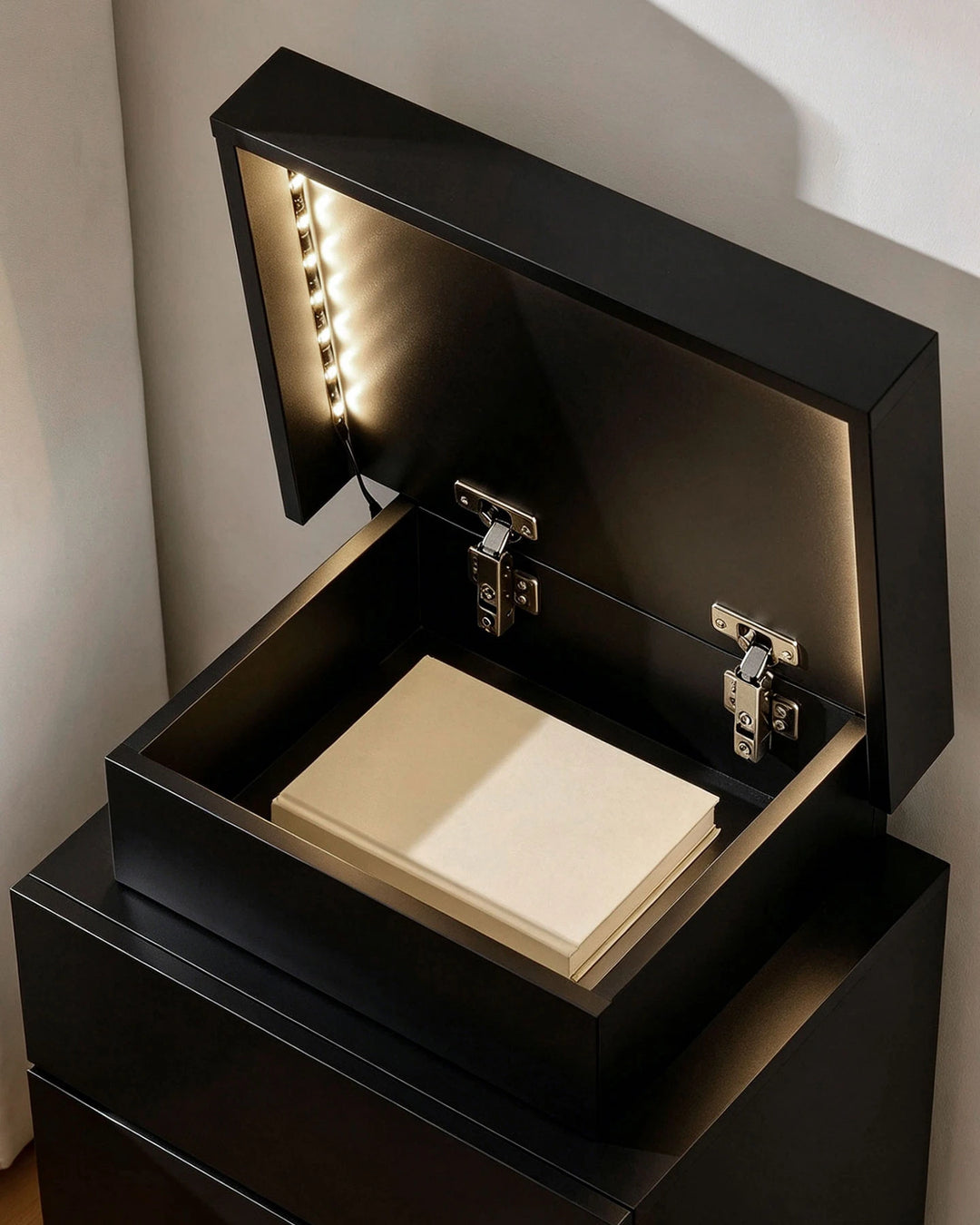 Kumar Bedside Table with RGB Lighting & Charging [2 Drawers]