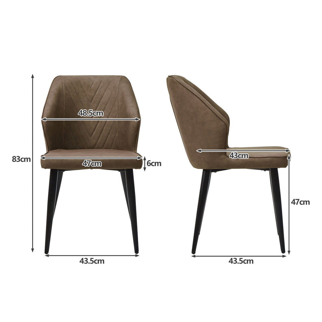 Daviyon Dining Chairs [PU Leather] [Set of 2]