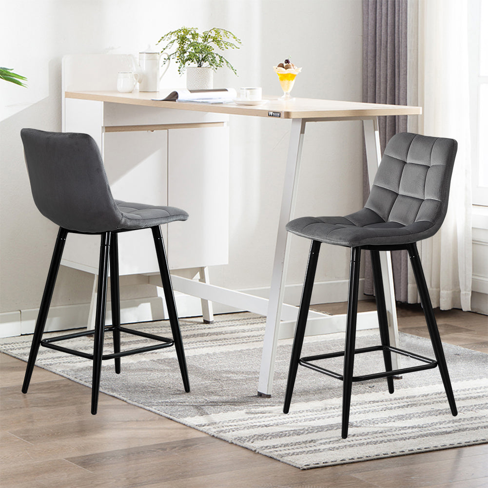 Christie Velvet Bar Stools [Set of 2] [65cm] [75cm]