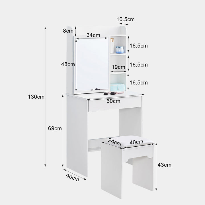 Mona Vanity Dressing Table Set [Sliding Mirror]