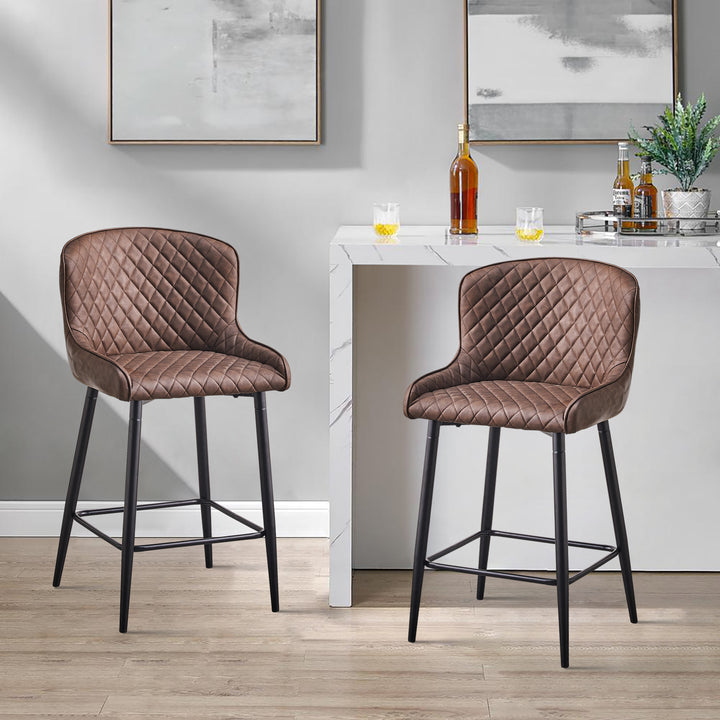 Dundas Bar Stools [Set of 2] [PU Leather]