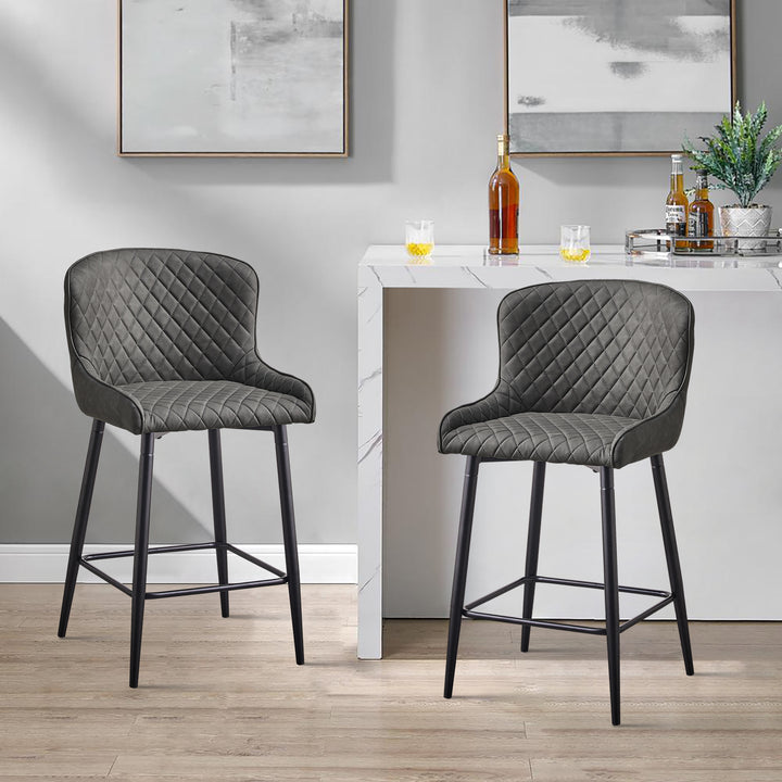 Dundas Bar Stools [Set of 2] [PU Leather]