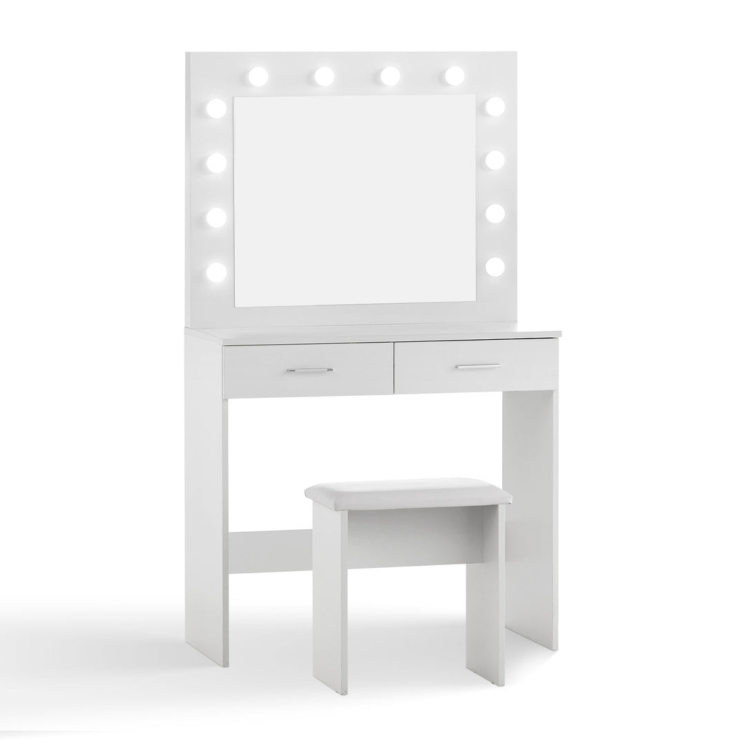 Hollywood White Dressing Table Set