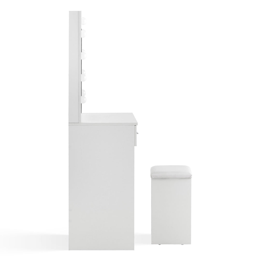 Hollywood White Dressing Table Set