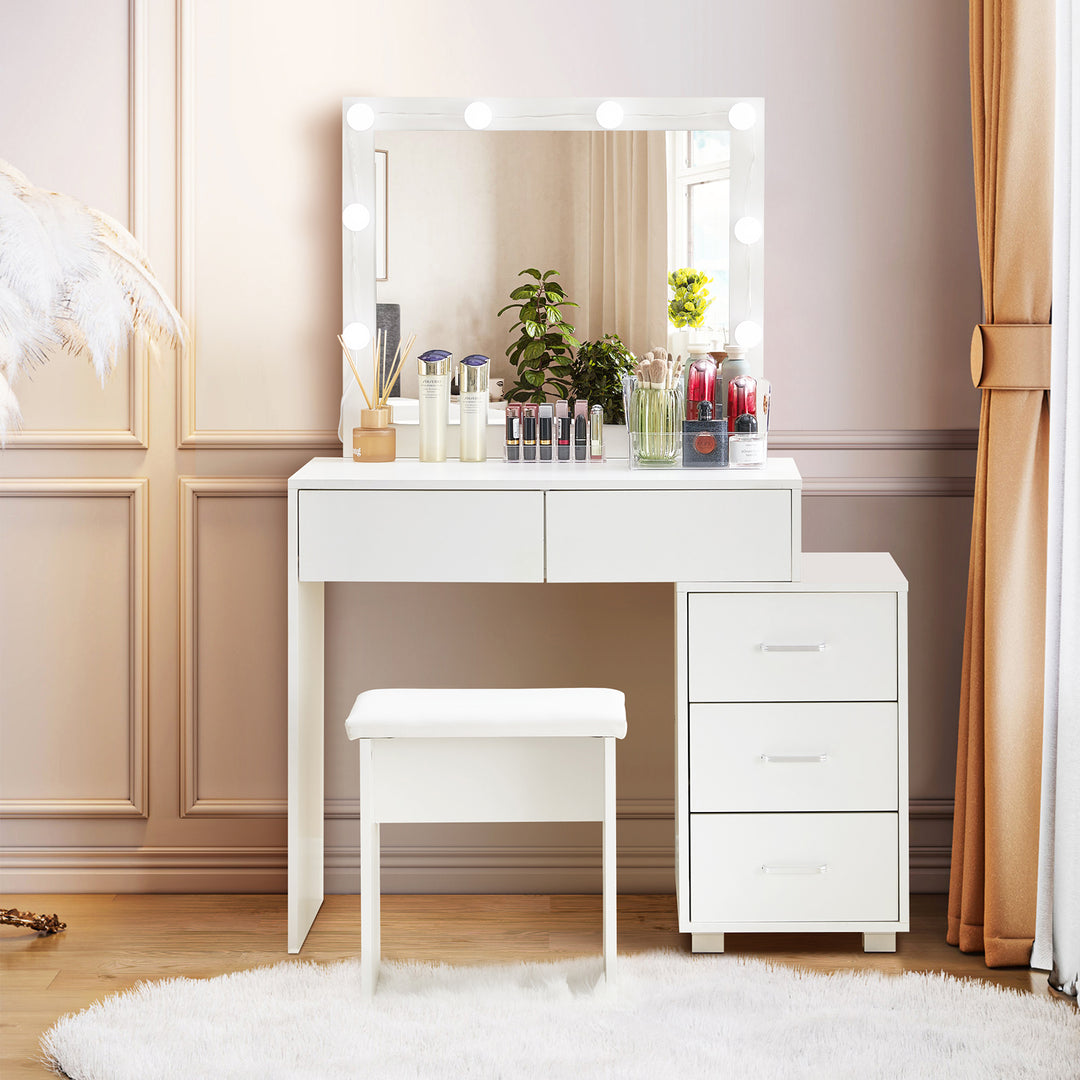 Aurora LED Lights Vanity Dressing Table Set [Stool Included]