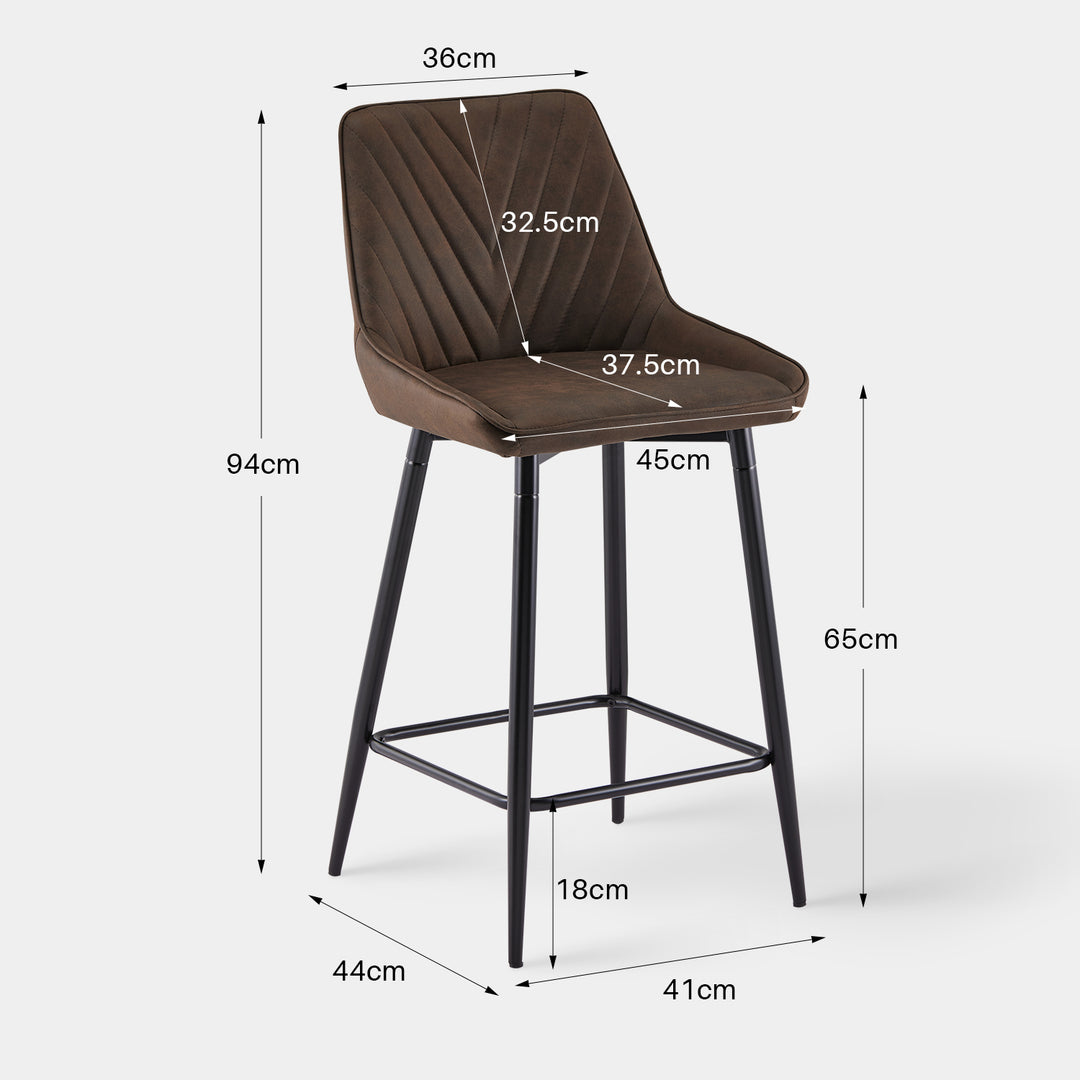 Lourdes Bar Stool [Set of 2] [65CM] [75cm] [Leathaire]